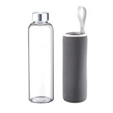 550ml Single Wall Glass  Water Bottle with carry loop motivational glass water bottle